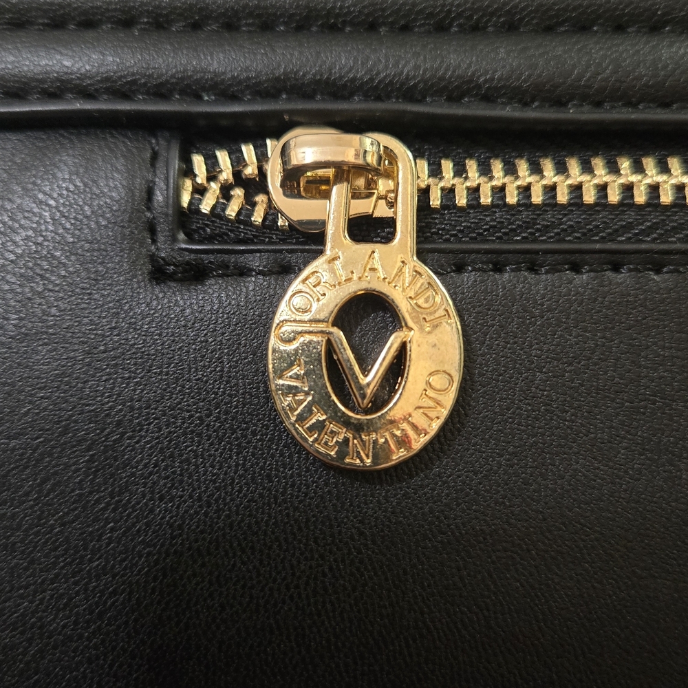 Valentino Orlandi Black Quilted Satchel with Gold Accent - Picture 5 of 12